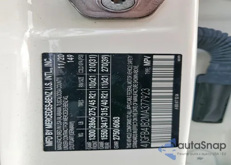 2021 Mercedes-Benz Gle 350 from USA, damaged, VIN 4JGFB4JB2MA377923